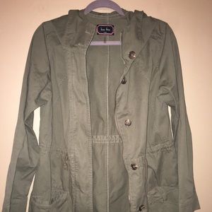 Green hooded jacket